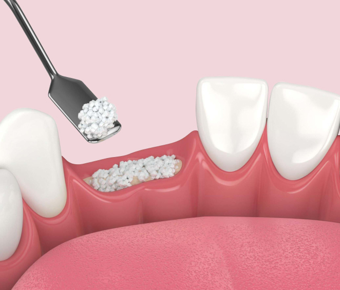 Toothbrush applying whitening treatment to teeth in dental care illustration